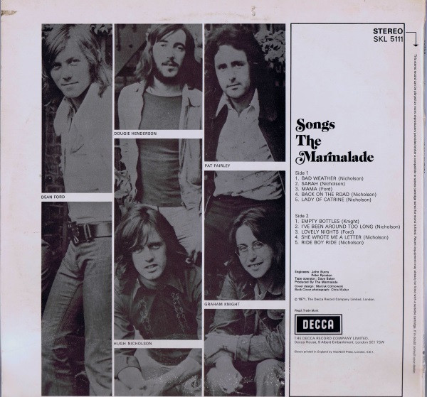 The Marmalade - Songs | Decca (SKL 5111) - 2