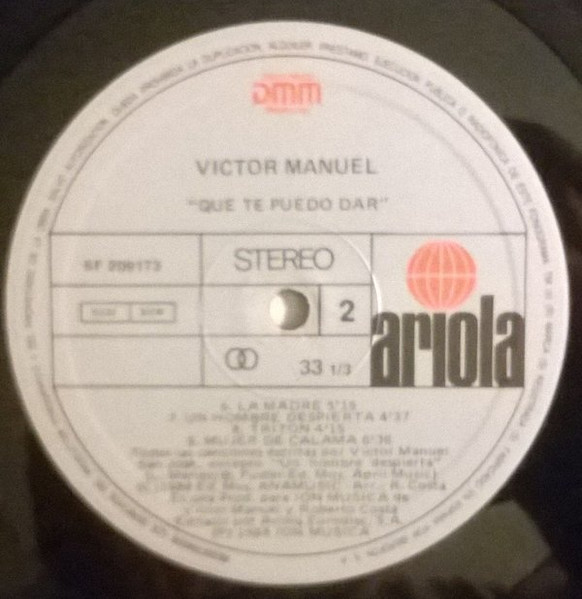 Víctor Manuel - Qué Te Puedo Dar | Ariola (5F 209173) - 4