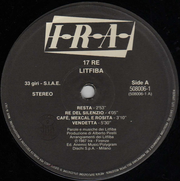 Litfiba - 17 Re | IRA (508006-1) - 4