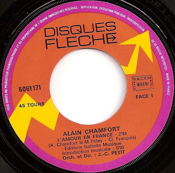 Alain Chamfort - L'amour En France | Disques Flèche (6061 171) - 3