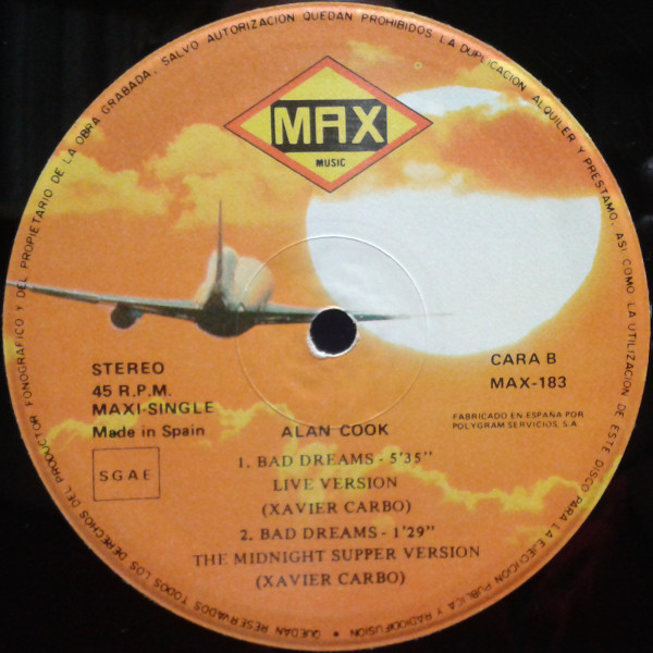 Alan Cook - Bad Dreams | Max Music (MAX 183) - 3