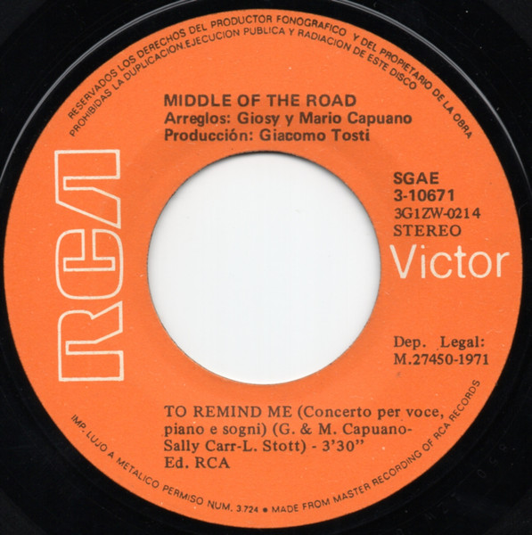 Middle Of The Road - Soley Soley | RCA Victor (3-10671) - 4