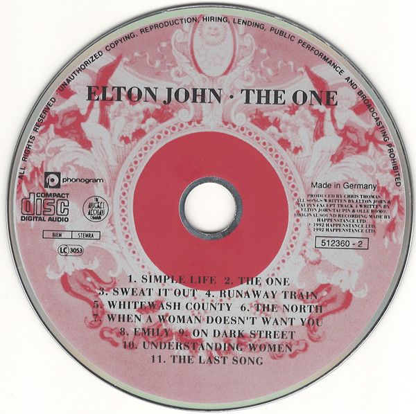Elton John - The One | The Rocket Record Company (512 360-2) - 3
