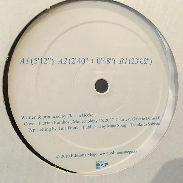 Hecker - 3 Track 12" | Editions Mego (eMEGO 095) - 2