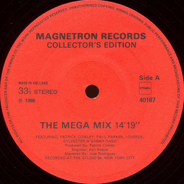 Various - The Patrick Cowley Mega Mix '86 / U2 Medley | Magnetron Records (40187) - 3