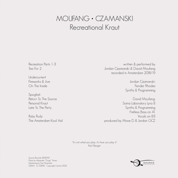 David Moufang , Jordan Czamanski - Recreational Kraut | Source Records (SR23LP01) - 2 David Moufang , Jordan Czamanski - Recreational Kraut | Source Records (SR23LP01) - 2