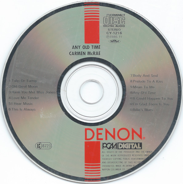 Carmen McRae - Any Old Time | Denon (33CY-1216) - 3