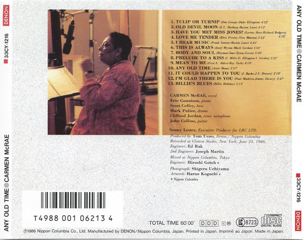 Carmen McRae - Any Old Time | Denon (33CY-1216) - 2