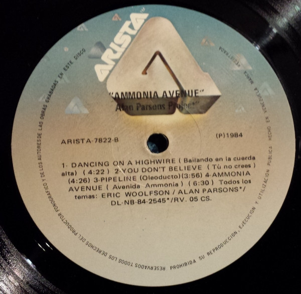 The Alan Parsons Project - Ammonia Avenue | Arista (7822) - 2