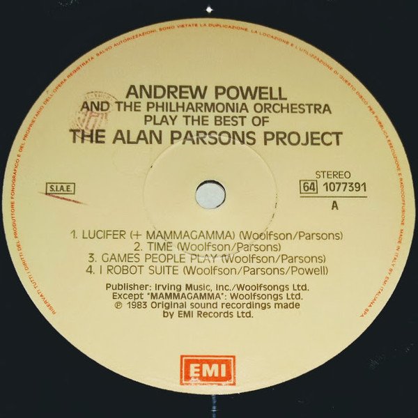 Andrew Powell And Philharmonia Orchestra - Play The Best Of The Alan Parsons Project | EMI (64 1077391) - 3 Andrew Powell And Philharmonia Orchestra - Play The Best Of The Alan Parsons Project | EMI (64 1077391) - 3