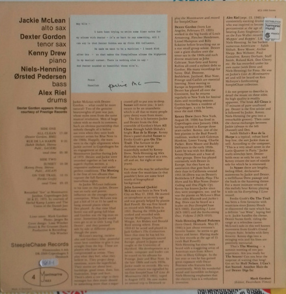 Jackie McLean Featuring Dexter Gordon - The Meeting Vol. 1 | SteepleChase (SCS-1006) - 2 Jackie McLean Featuring Dexter Gordon - The Meeting Vol. 1 | SteepleChase (SCS-1006) - 2