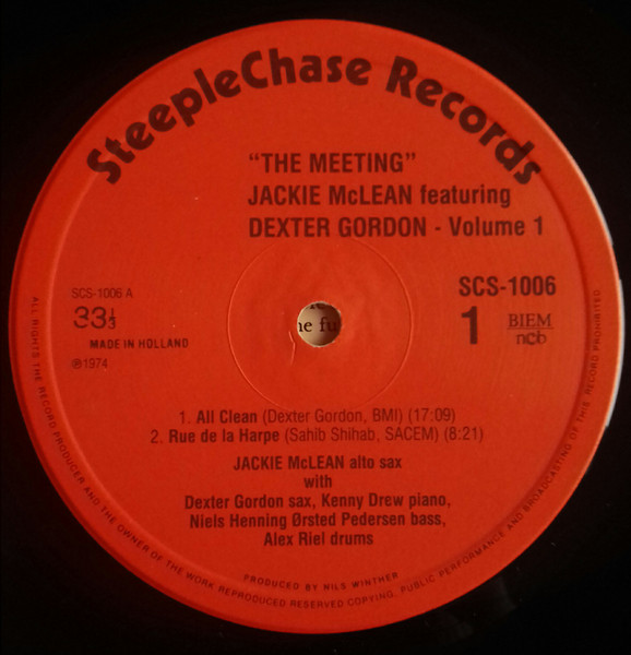 Jackie McLean Featuring Dexter Gordon - The Meeting Vol. 1 | SteepleChase (SCS-1006) - 3 Jackie McLean Featuring Dexter Gordon - The Meeting Vol. 1 | SteepleChase (SCS-1006) - 3
