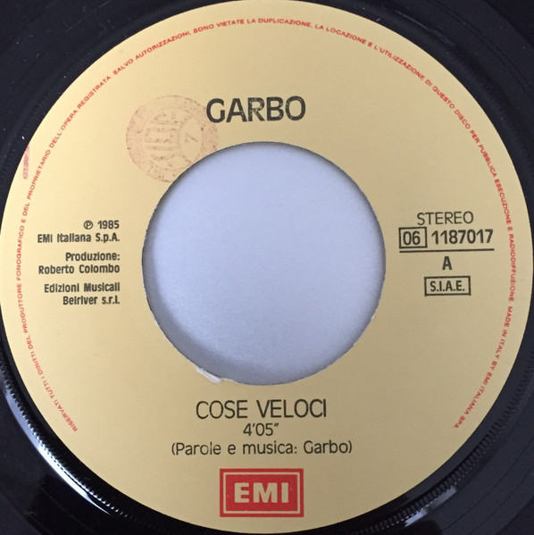 Garbo - Cose Veloci | EMI (06 1187017) - 3