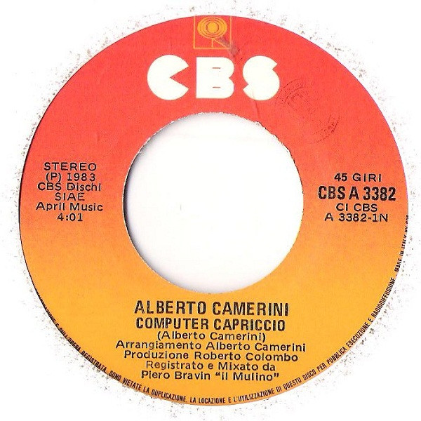 Alberto Camerini - Computer Capriccio | CBS (CBS A 3382) - 3