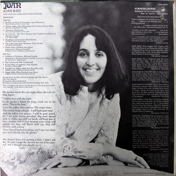 Joan Baez - Joan | Vanguard (VRS-9240) - 2