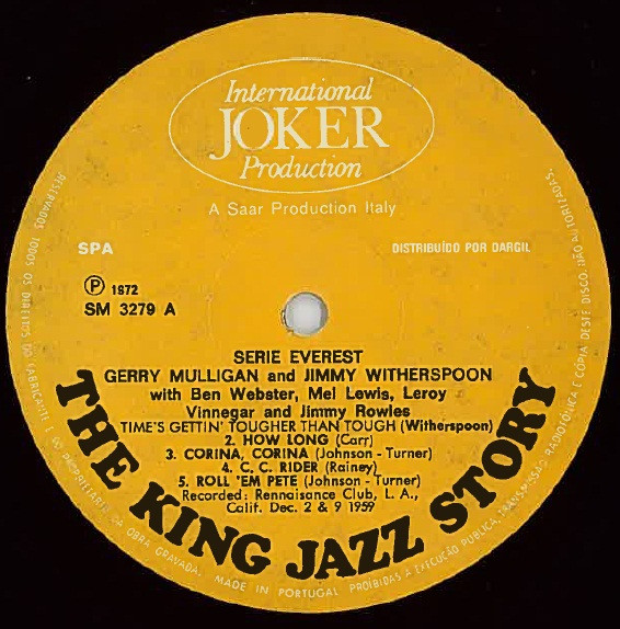 Jimmy Witherspoon , Gerry Mulligan , Ben Webster With Mel Lewis , Leroy Vinnegar , Jimmy Rowles - At The Renaissance | International Joker Production (SM 3279) - 2 Jimmy Witherspoon , Gerry Mulligan , Ben Webster With Mel Lewis , Leroy Vinnegar , Jimmy Rowles - At The Renaissance | International Joker Production (SM 3279) - 2