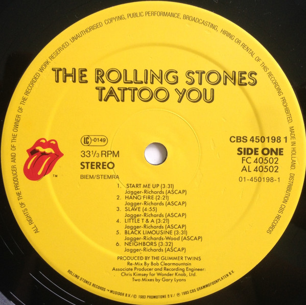 The Rolling Stones - Tattoo You | Rolling Stones Records (CBS 450198 1) - 3