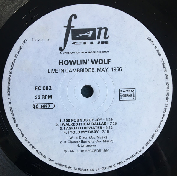 Howlin' Wolf - Live In Cambridge, MA., 1966 | Fan Club (FC 082) - 4