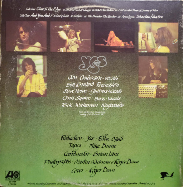 Yes - Close To The Edge | Atlantic (SD 7244) - 4