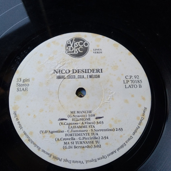 Nico Desideri - Amore...Cocco...Cola...E Melodia | Visco Disc (LP 70185) - 4