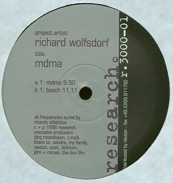 Richard Wolfsdorf - MDMA / Bosch | Research (r.3000-01) - main