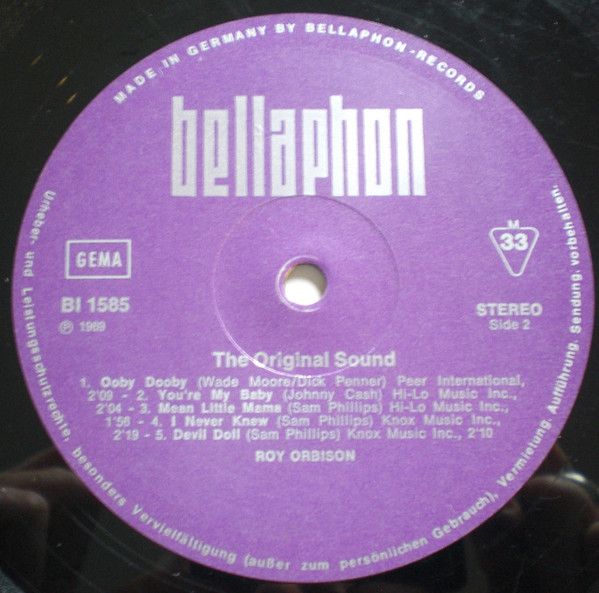 Roy Orbison - The Original Sound | Bellaphon (BI 1585) - 4 Roy Orbison - The Original Sound | Bellaphon (BI 1585) - 4