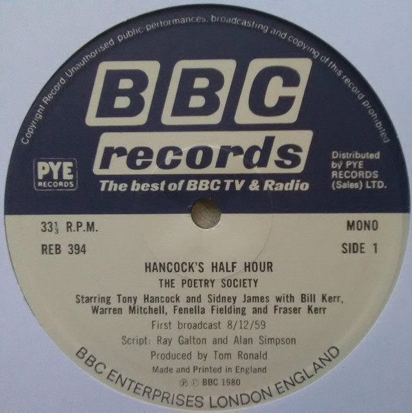 Hancock's Half Hour - Sid's Mystery Tours / The Poetry Society | BBC Records (REB 394) - 3