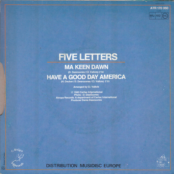 Five Letters - Ma Keen Dawn / Have A Good Day America | Atropa Records (ATR 170 350) - 2 Five Letters - Ma Keen Dawn / Have A Good Day America | Atropa Records (ATR 170 350) - 2