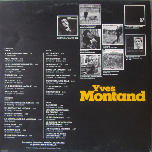 Yves Montand - Dans Son Dernier "One Man Show" Intégral | CBS (CBS 67281) - 4