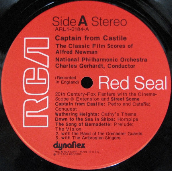 Charles Gerhardt , National Philharmonic Orchestra - Captain From Castile - The Classic Film Scores Of Alfred Newman | RCA Red Seal (ARL1-0184) - 3 Charles Gerhardt , National Philharmonic Orchestra - Captain From Castile - The Classic Film Scores Of Alfred Newman | RCA Red Seal (ARL1-0184) - 3