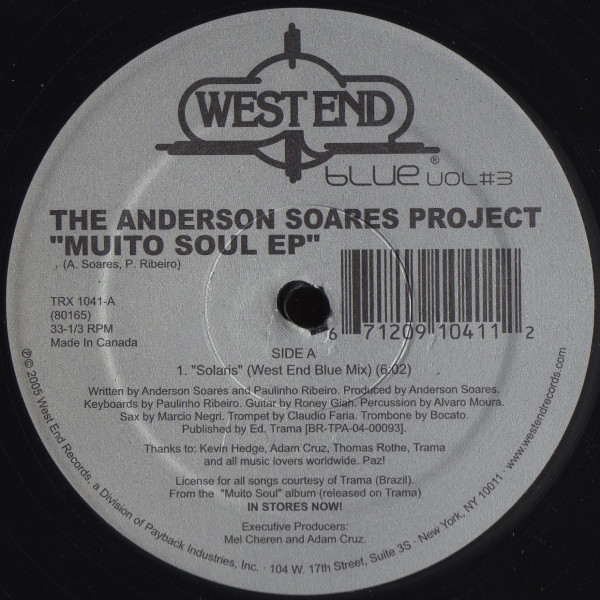 The Anderson Soares Project - Muito Soul EP | West End Blue (TRX 1041) - main