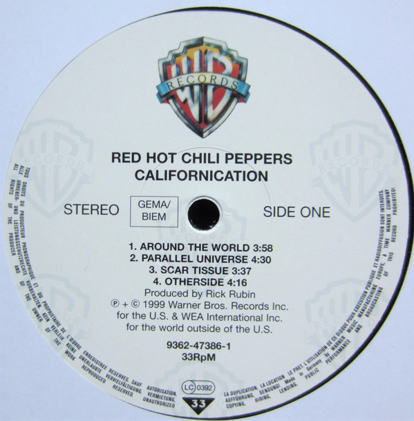 Red Hot Chili Peppers - Californication | Warner Bros. Records (9362-47386-1) - 2