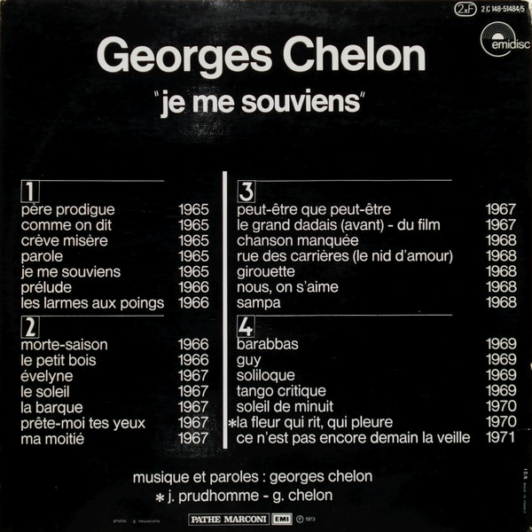 Georges Chelon - Je Me Souviens | Emidisc (2C 148-51484/5) - 3 Georges Chelon - Je Me Souviens | Emidisc (2C 148-51484/5) - 3