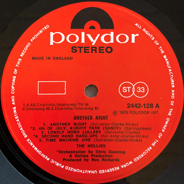 The Hollies - Another Night | Polydor (2442-128) - 4