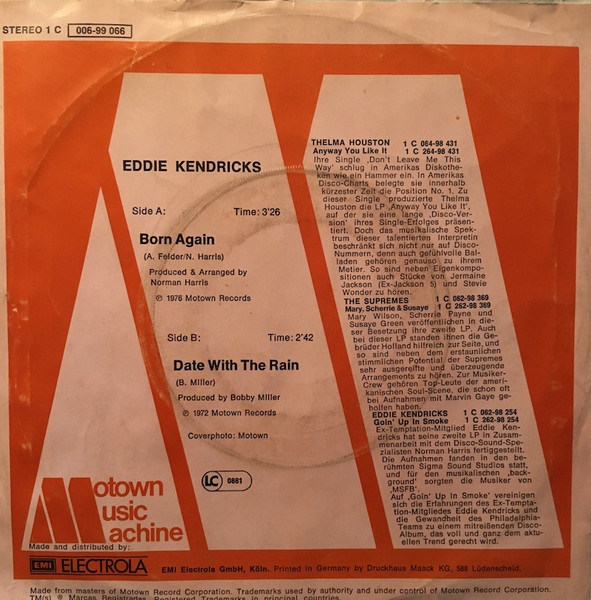 Eddie Kendricks - Born Again | Motown (1C 006-99 066) - 2