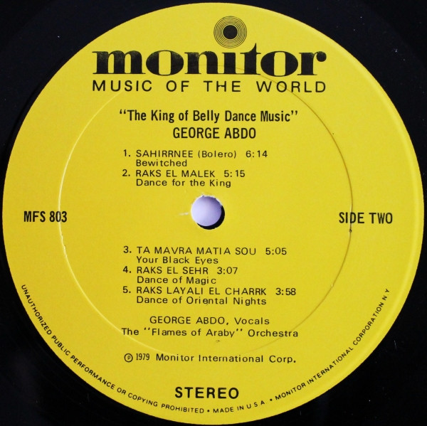George Abdo And His "Flames Of Araby" Orchestra - The Magic Of Belly Dancing | Monitor Records (MFS 803) - 4 George Abdo And His "Flames Of Araby" Orchestra - The Magic Of Belly Dancing | Monitor Records (MFS 803) - 4