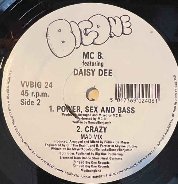 MC B Featuring Daisy Dee - Crazy | Big One Records (VV BIG 24) - 2 MC B Featuring Daisy Dee - Crazy | Big One Records (VV BIG 24) - 2