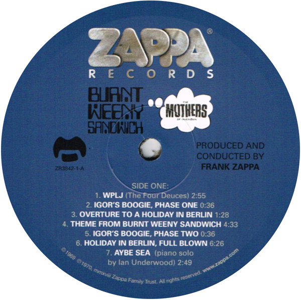 The Mothers - Burnt Weeny Sandwich | Zappa Records (ZR 3842-1) - 2