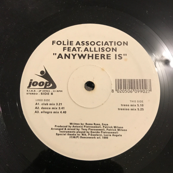 Folìe Association Feat. Allison - Anywhere Is | Joop Records (JP 09902) - main Folìe Association Feat. Allison - Anywhere Is | Joop Records (JP 09902) - main