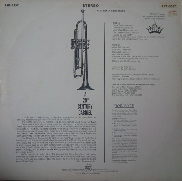 Al Hirt - That Honey Horn Sound | RCA Victor (LSP-3337) - 2