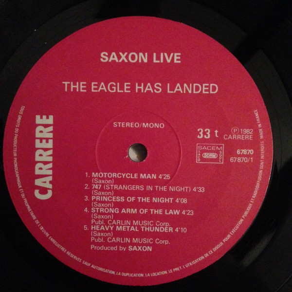 Saxon - The Eagle Has Landed (Live) | Carrere (67.870) - 3