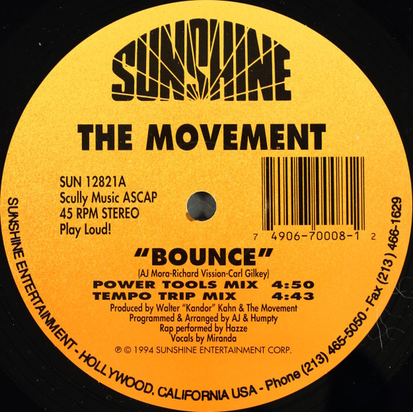 The Movement - Bounce (USED) | Sunshine Entertainment (SUN 12821)