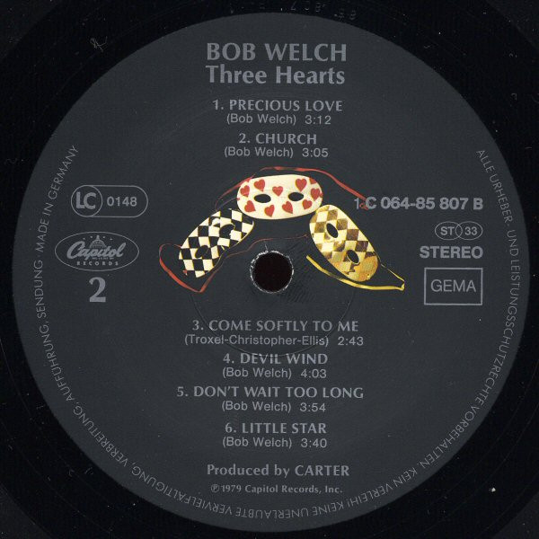 Bob Welch - Three Hearts | Capitol Records (1 C 064-85 807) - 4