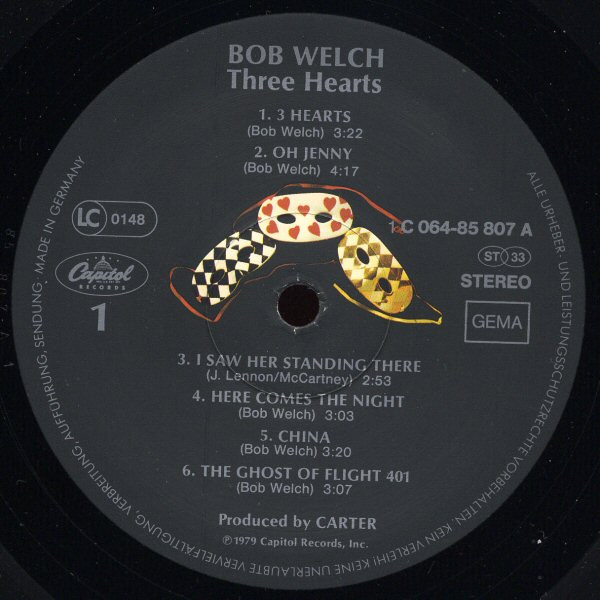 Bob Welch - Three Hearts | Capitol Records (1 C 064-85 807) - 3