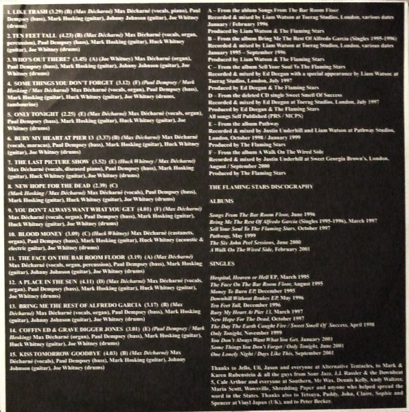 The Flaming Stars - Ginmill Perfume - The Story So Far 1995 - 2000 | Alternative Tentacles (VIRUS 268) - 3