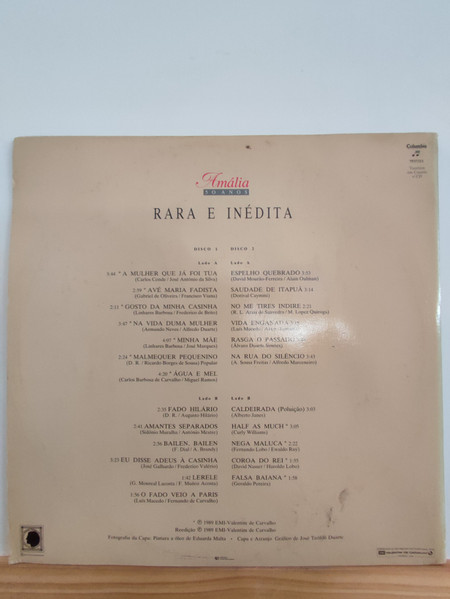 Amália Rodrigues - Rara E Inédita | Columbia (7937311) - 2