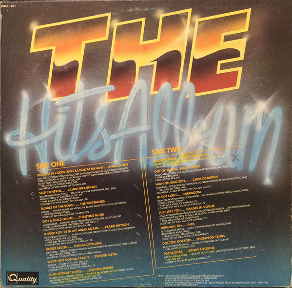 Various - The Hits Album | Quality (QRSP 1001) - main Various - The Hits Album | Quality (QRSP 1001) - main