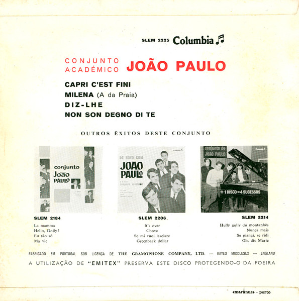 Conjunto Académico João Paulo - Diz-lhe | Columbia (SLEM 2225) - 2 Conjunto Académico João Paulo - Diz-lhe | Columbia (SLEM 2225) - 2