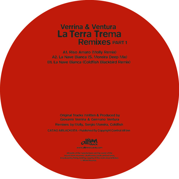 Verrina & Ventura - La Terra Trema Remixes Part 1 | All Inn Black (AIBLACK017A)