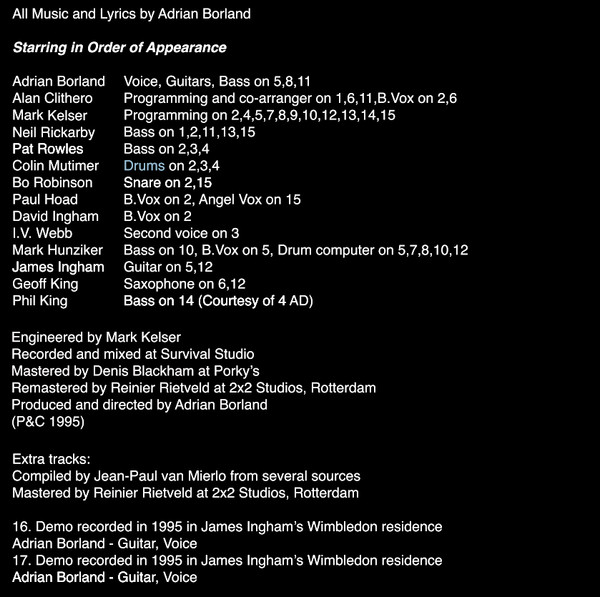 Adrian Borland - Cinematic | Sounds Haarlem Likes Vinyl (SHLV 028) - 2
